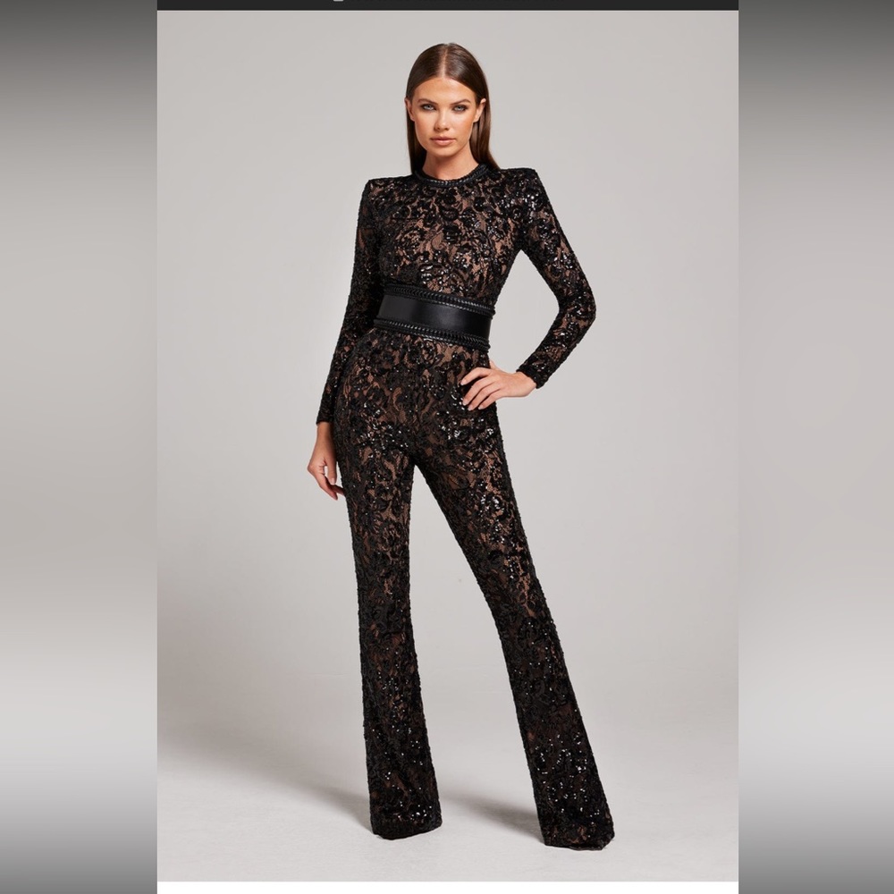 Nadine Merabi Black Jumpsuit